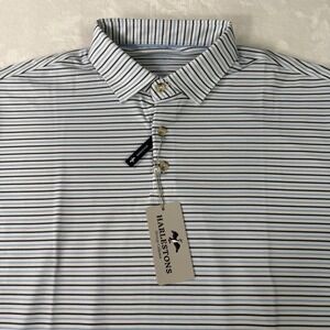 Harlestons Polo Golf Shirt Mens XL Heritage Collection Blue 4 Way Stretch NWT